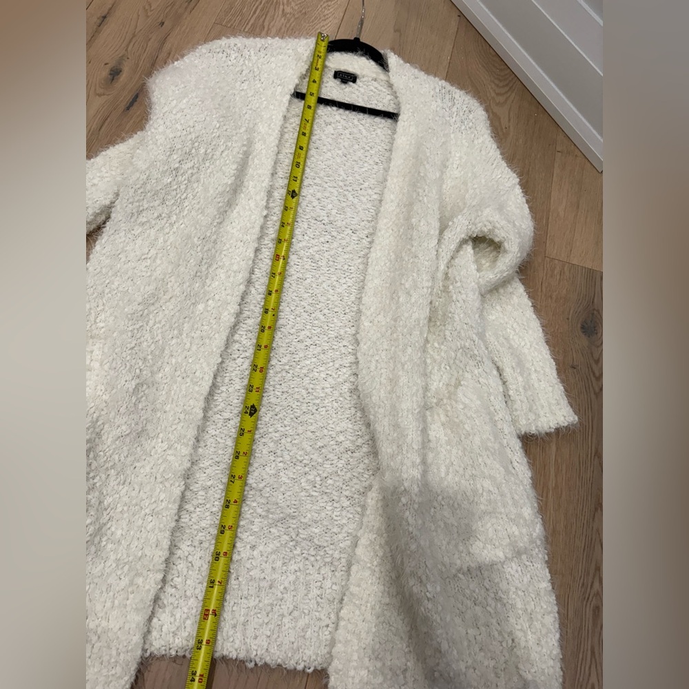 Lira Cozy White Open-Front Sweater size XS - Picture 4 of 5
